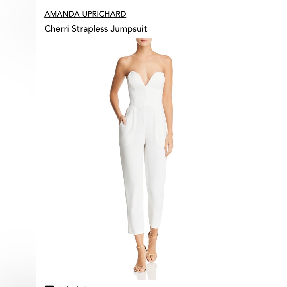 AMANDA UPRICHARD Cherri Sweetheart White Jumpsuit Medium